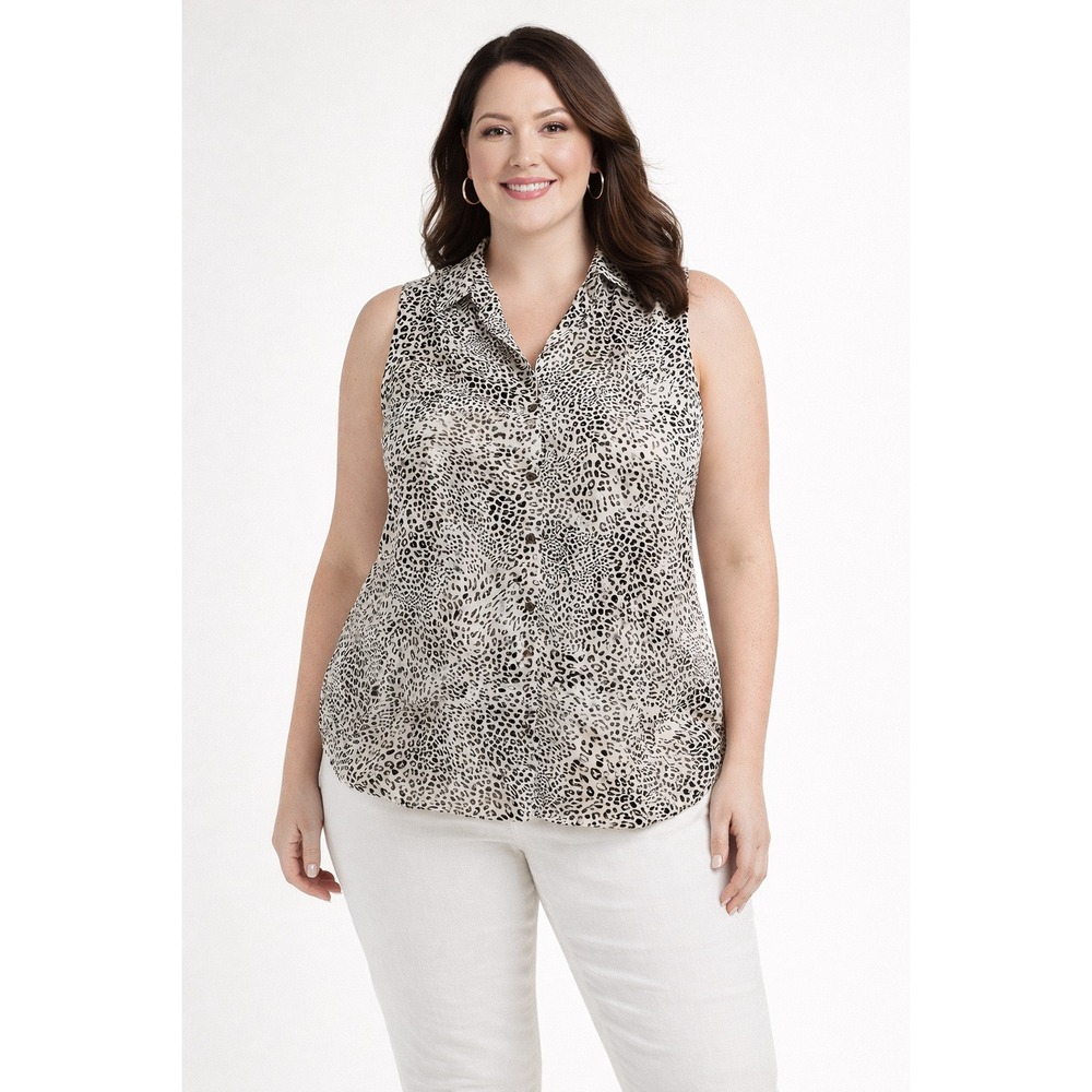 Chico's Bundle of 2 100% Linen No Iron Sleeveless Tunic Tops Plus Size 3 16/18 - Picture 4 of 16